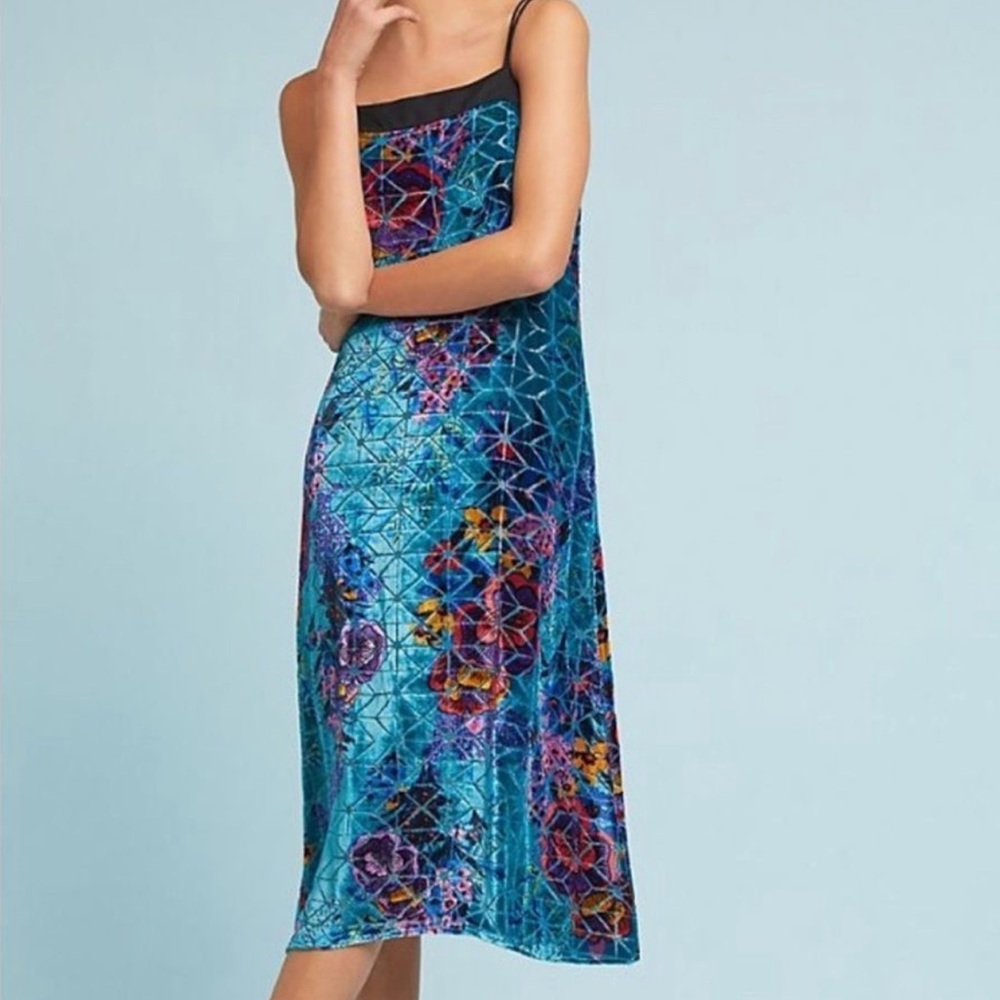 Anthropologie Moulinette Soeurs Lange Slip Dress Velvet Etherial Vibe sz 4 EUC